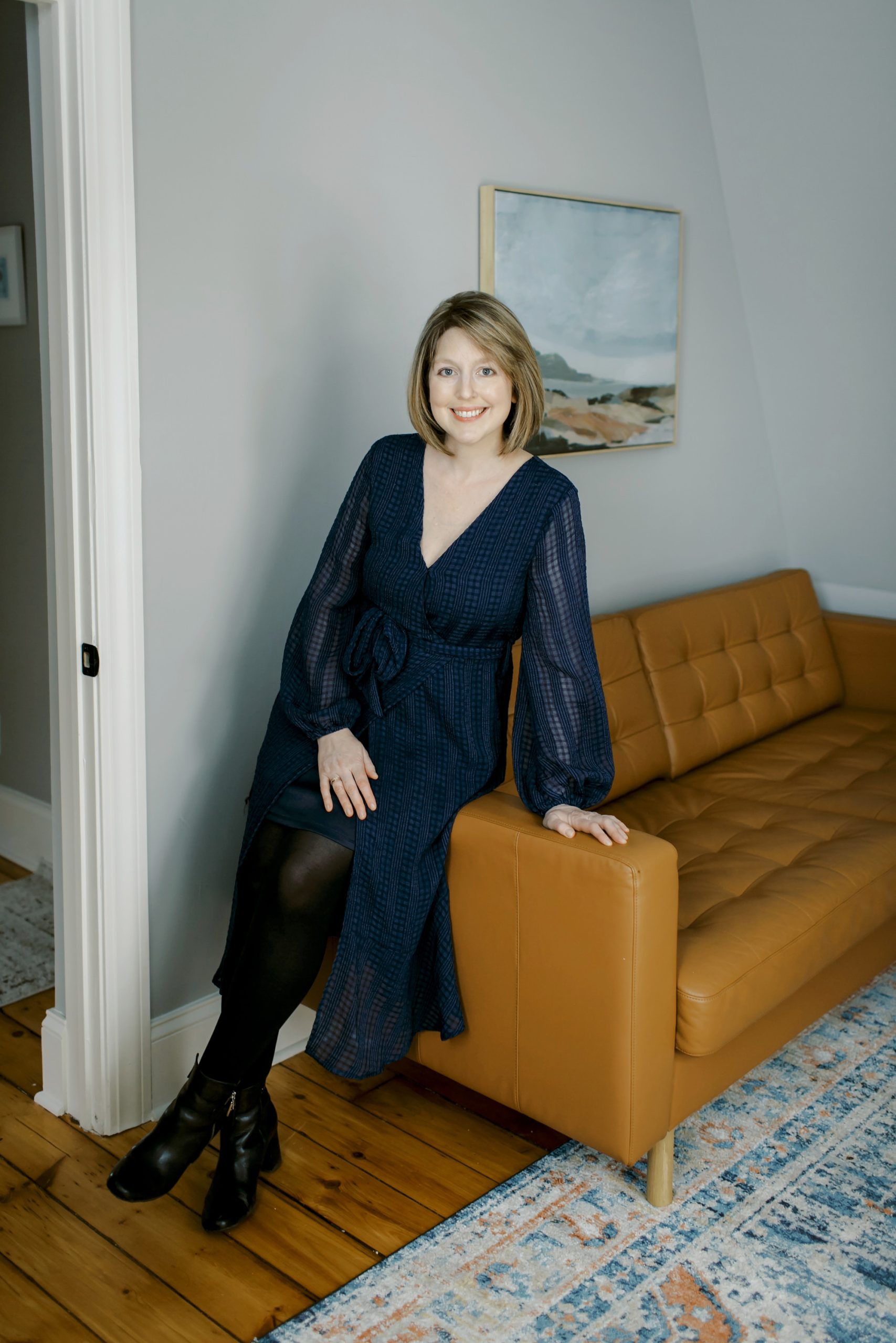 GAYLE - MALA - HEADSHOT LIFESTYLE - MASTERS-15 Gayle Shotkin in office leaning on couch